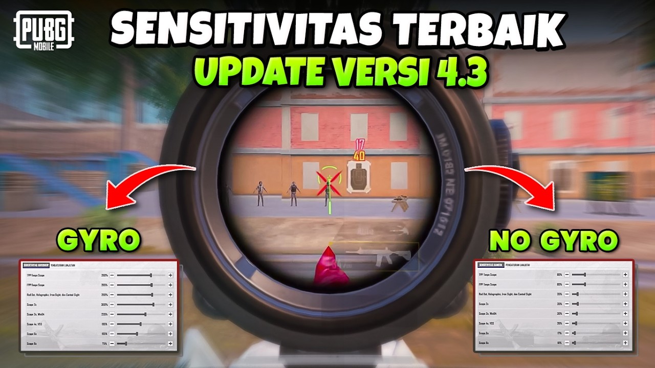 SENSITIVITAS PUBG MOBILE TERBAIK GYRO & NO GYRO CARA AIM LURUS PUBG MOBILE | PUBG MOBILE 4.3
