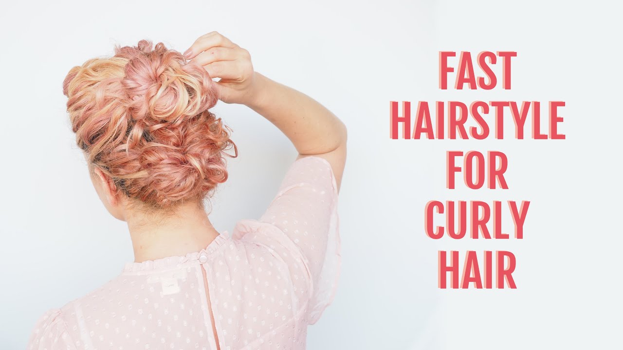 Easy work hairstyle in curly hair