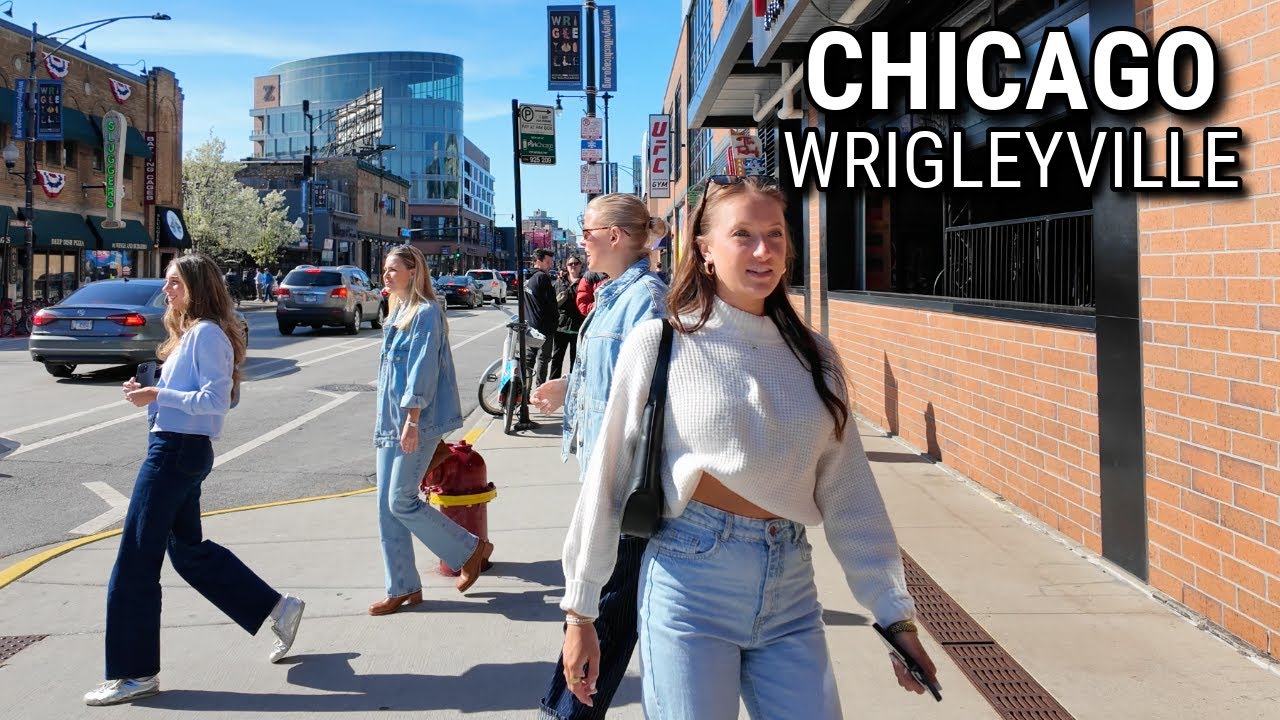 Chicago - Wrigleyville 🌸 Spring Walking Tour On Saturday | April 26, 2025 | 4k 60fps Video