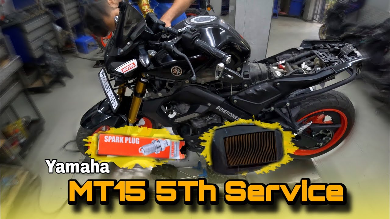 🤬 Yamaha MT15 5th Service Cost 💸 | Spark Plug & Air Filter Change | Full Service Details