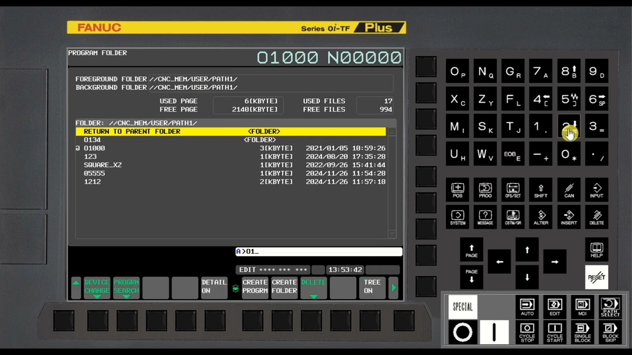 New Part Program Creation in FANUC CNC