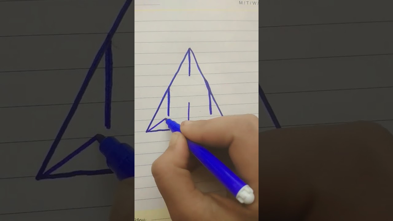easy 3D triangle drawing😀🤩🥰