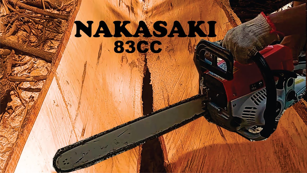 MOTOSERRA NAKASAKI 83CC - FAZENDO DESDOBRA DE TRONCO DE ARVORE - PEIXES DE MINAS