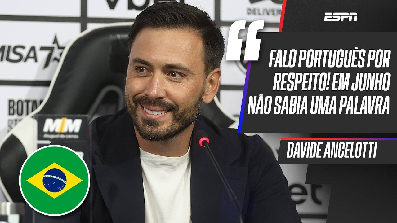 DAVIDE ANCELOTTI aparece com PORTUGUÊS FLUENTE, fala sobre DIVIDIR BOTAFOGO COM SELEÇÃO e mais!