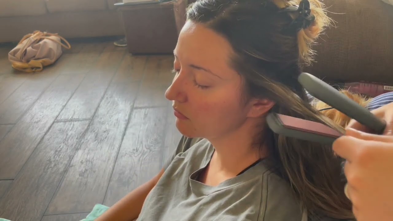 ASMR // Straightening Jordan’s Hair | Two Camera Angles