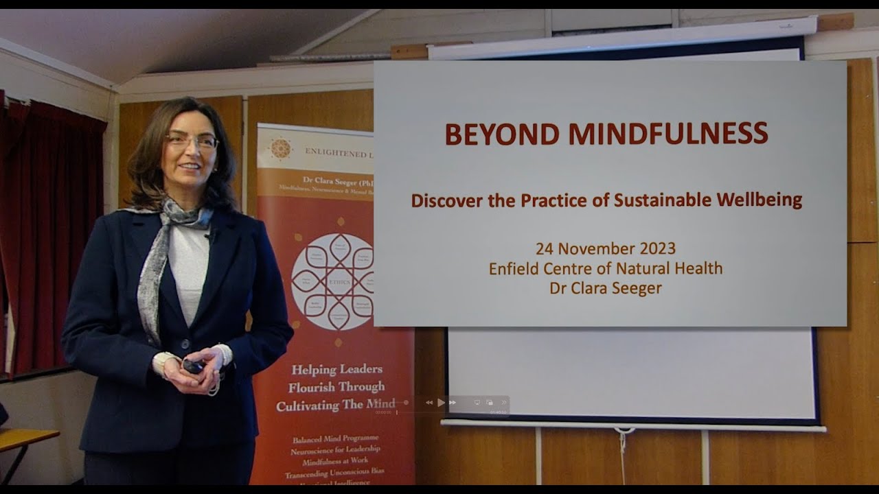 BEYOND MINDFULNESS - Discovering the Practice of Sustainable Well-Being - Talk by Dr Clara E Seeger