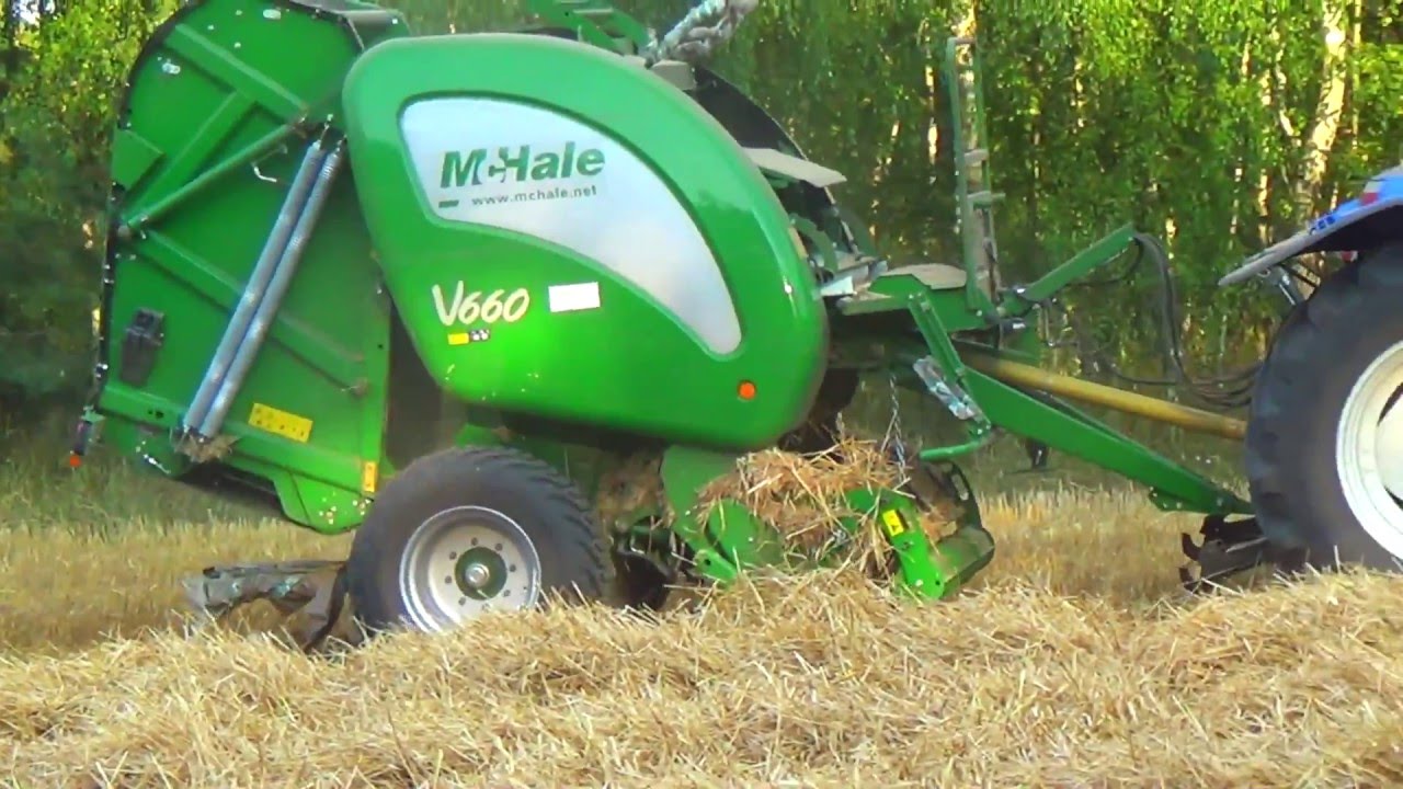 New Holland T6030 + McHale V660 | Baling straw | Prasowanie słomy | 50 fps
