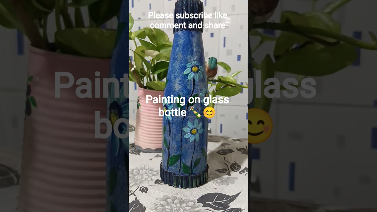 Painting on glass bottle 😊