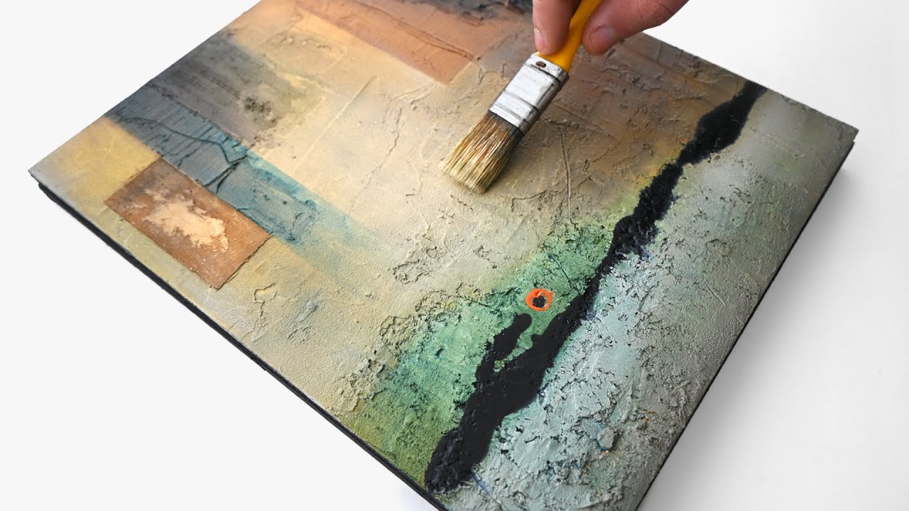 EASY DIY Texture Effective! Abstract painting techniques for beginners - Mixed Media Art - Layering