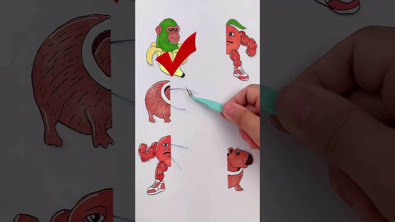 DIY Matching Puzzle Game &ndash; Handmade Fun🧩#funny #diy #italianbrainrot