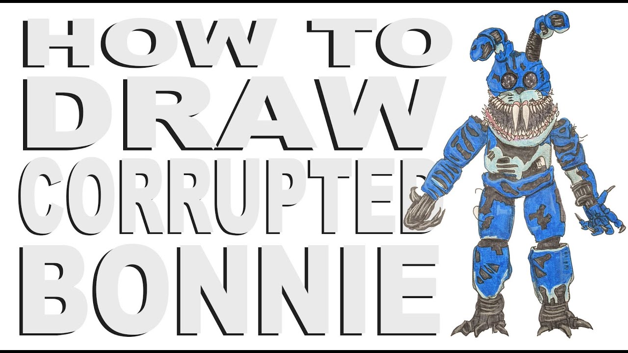 How to draw Corrupted Bonnie (FNAF)