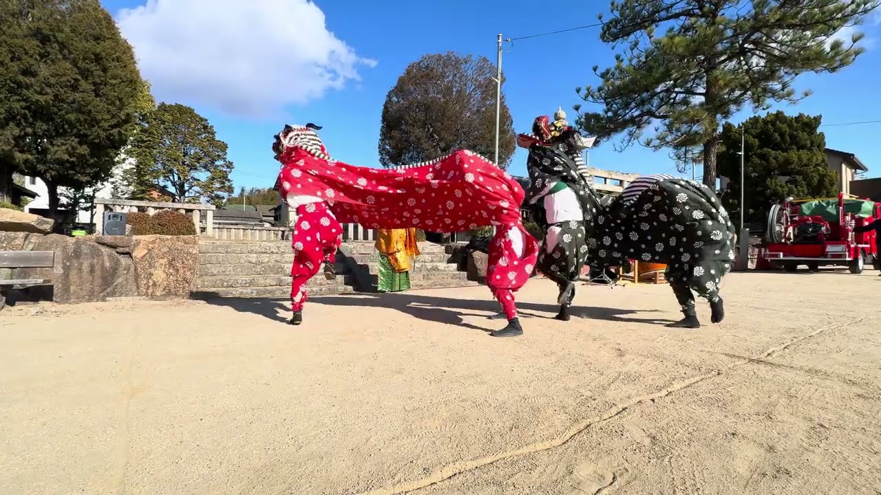 ＼獅子舞手募集中／（公式）吉備の中山を守る会 猿田彦之獅子舞・2026.01.11・塩津とんど祭り