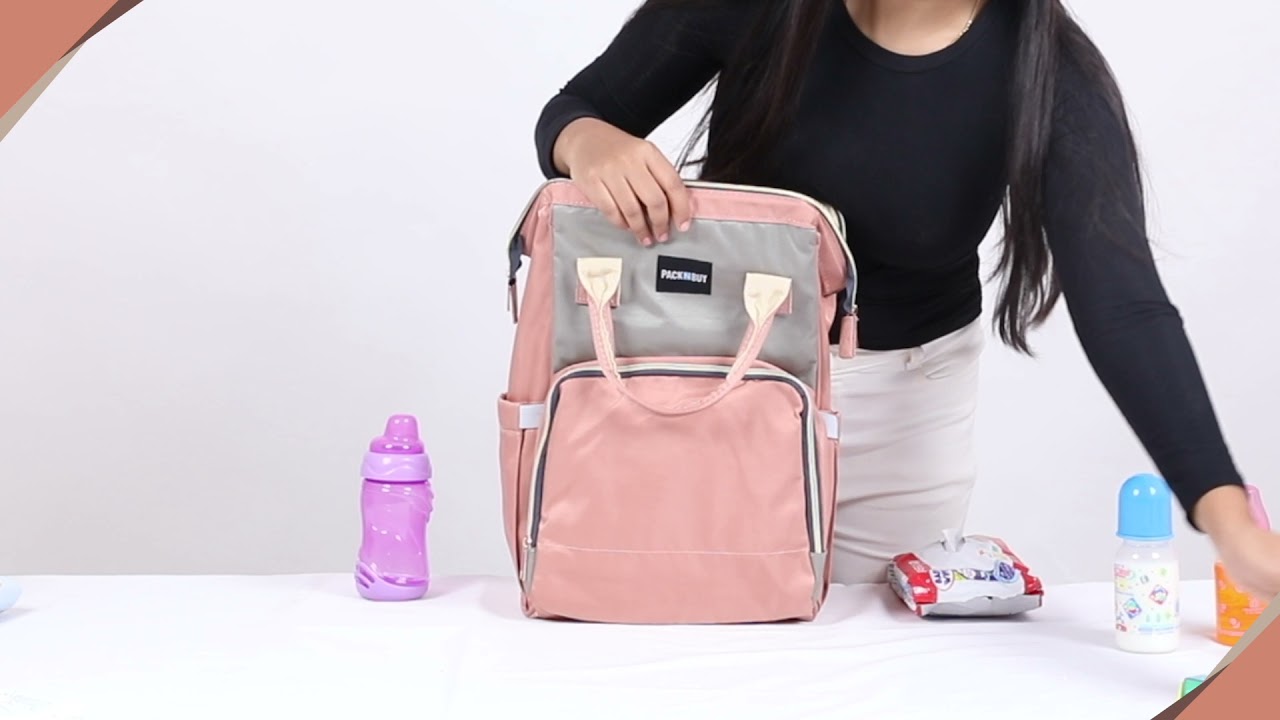 PACKNBUY Diaper Bag Stylish Spacious for Baby Mother Travel Mommy Bag Backpack Diaper Bags