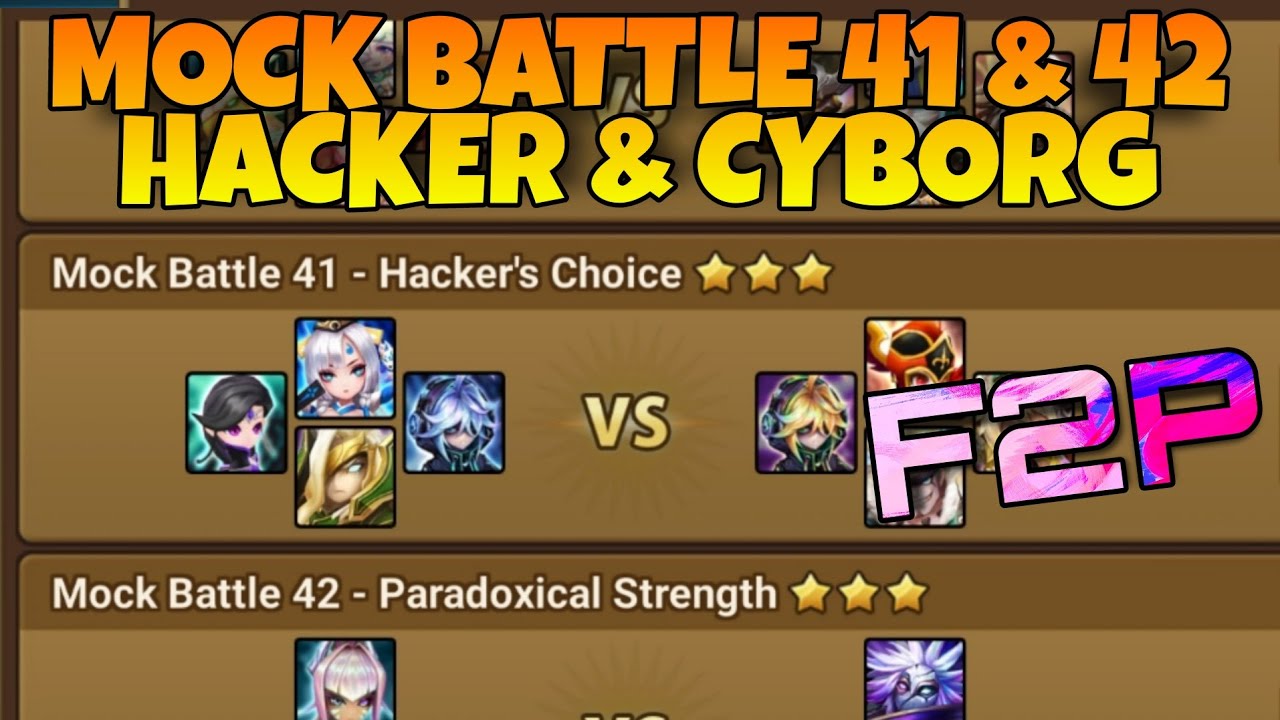 MOCK BATTLE 41 & 42 - HACKER & CYBORG SUMMONERS WAR