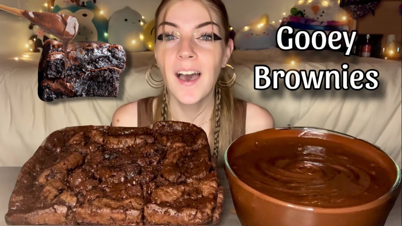GOOEY CHOCOLATE BROWNIE MUKBANG! (Vegan) (No Talking)