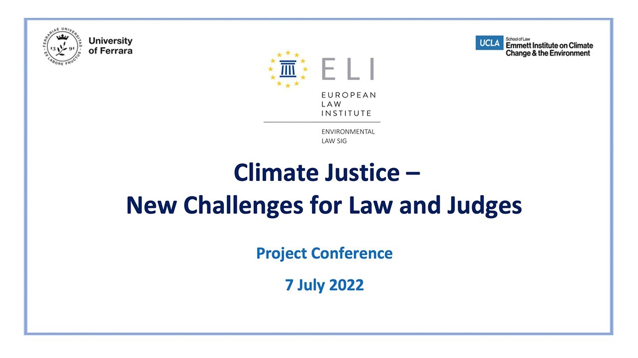 Climate Justice - New Challenges for Law and Judges