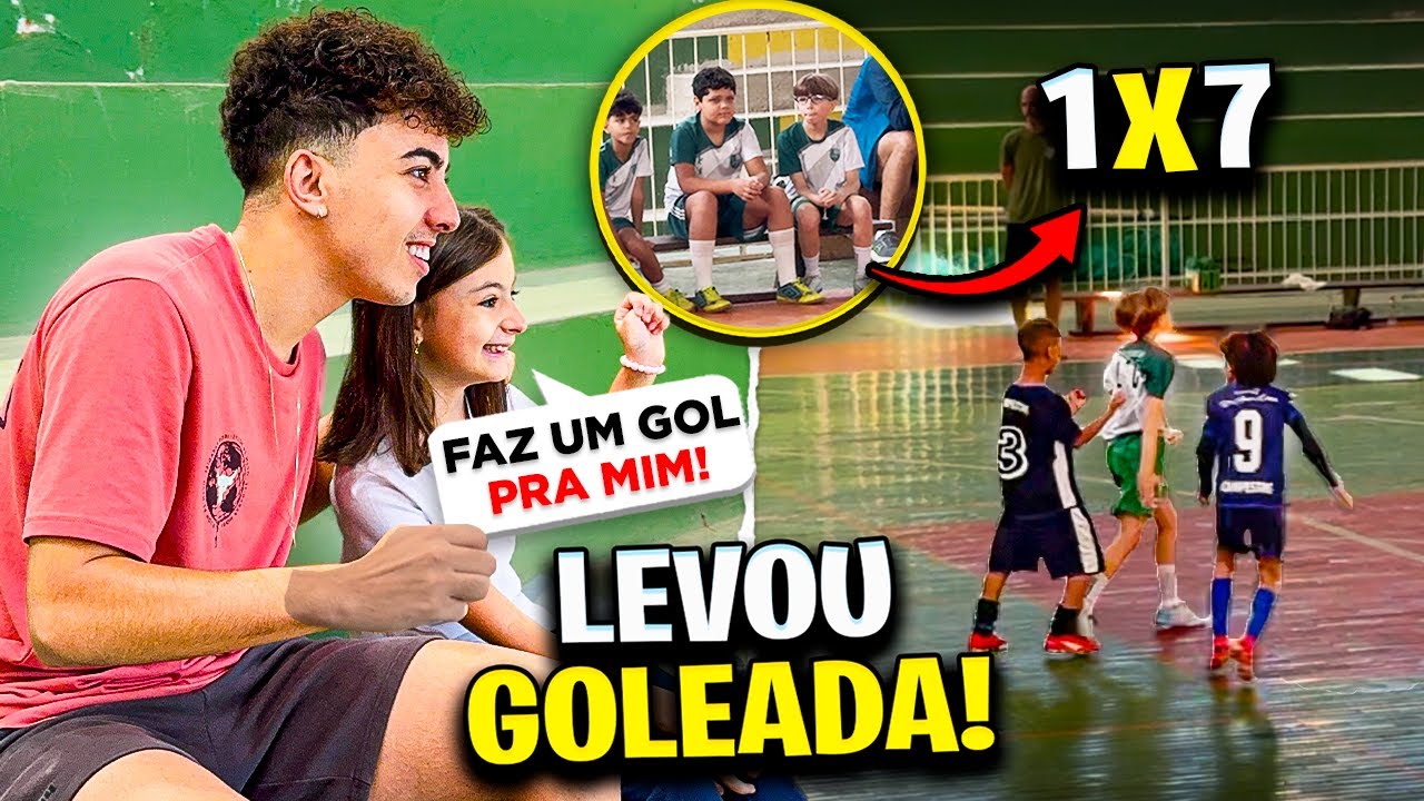 MEU IRM&Atilde;OZINHO LEVOU UMA GOLEADA NA FRENTE DA MENINA QUE ELE GOSTA!