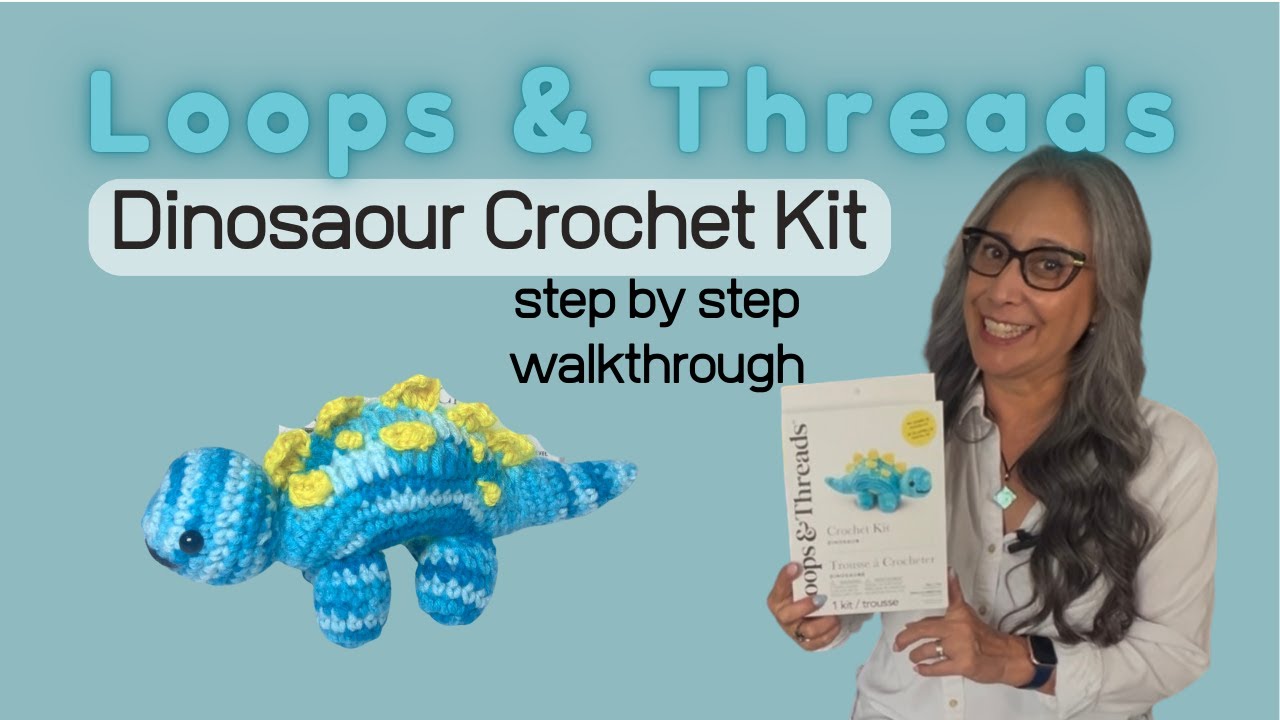 🦕 Loops & Threads Dinosaur Crochet Kit | Step-by-Step Beginner-Friendly Tutorial 🧶