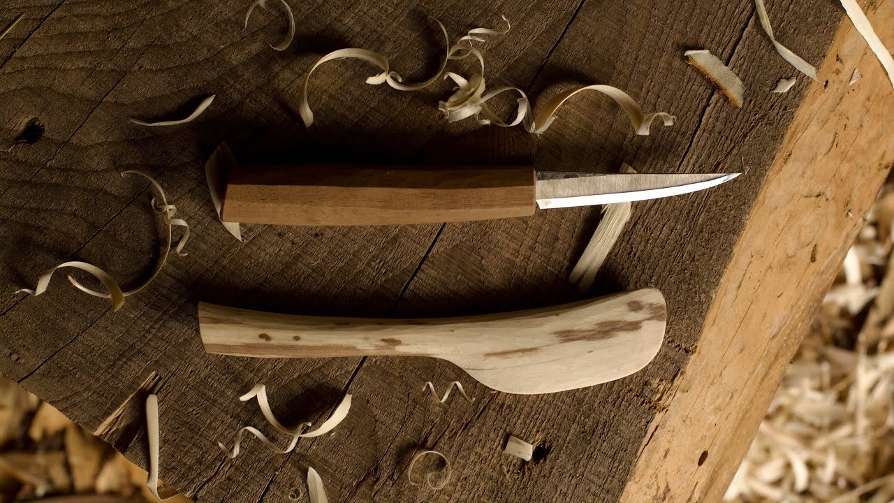 Calm Carving | Making A Simple Butter Spreader From A Log With Just One Carving Knife