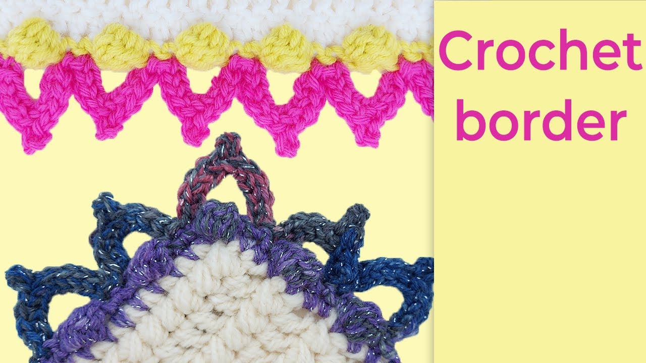 Crochet a bobble stitch border. Easy crochet border