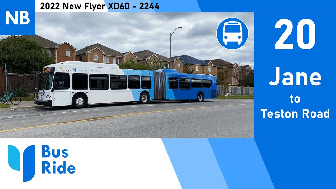 20 Jane to Teston | York Region Transit 2022 New Flyer XD60 - 2244