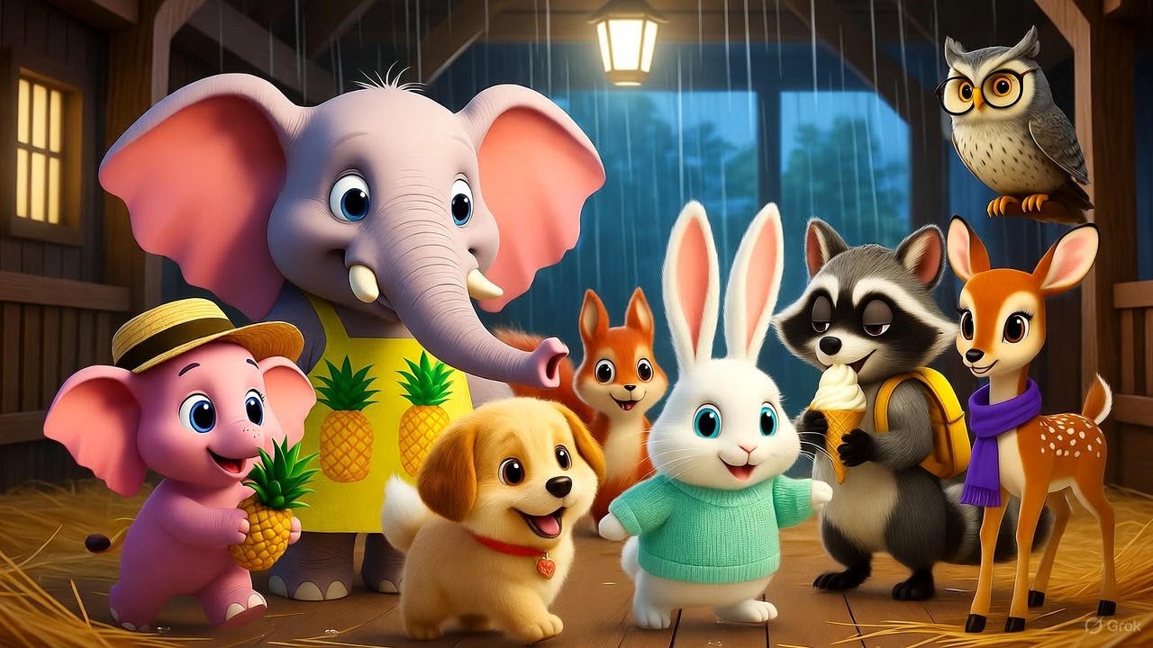 Strawberry Elephant Gang🌟🐘The Rainy Day Treasure Hunt in the Soggy Barn