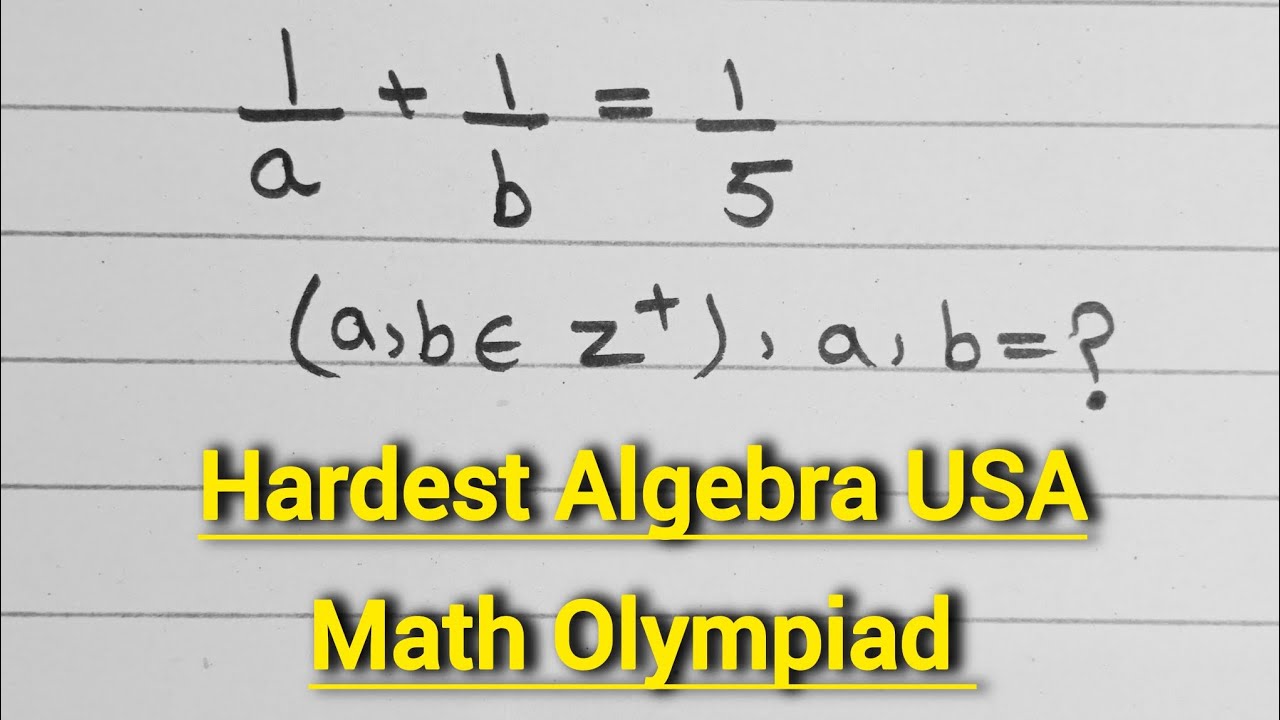 USA can you solve this hardest math Olympiad algebra problem 