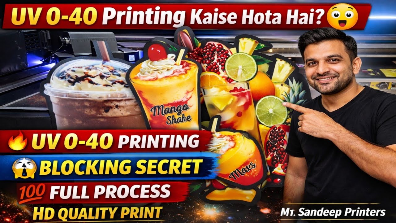 UV 0-40 Printing Kaise Hota Hai? 🤯 | UV Blocking Printing Full Process | Mr Sandeep Printers