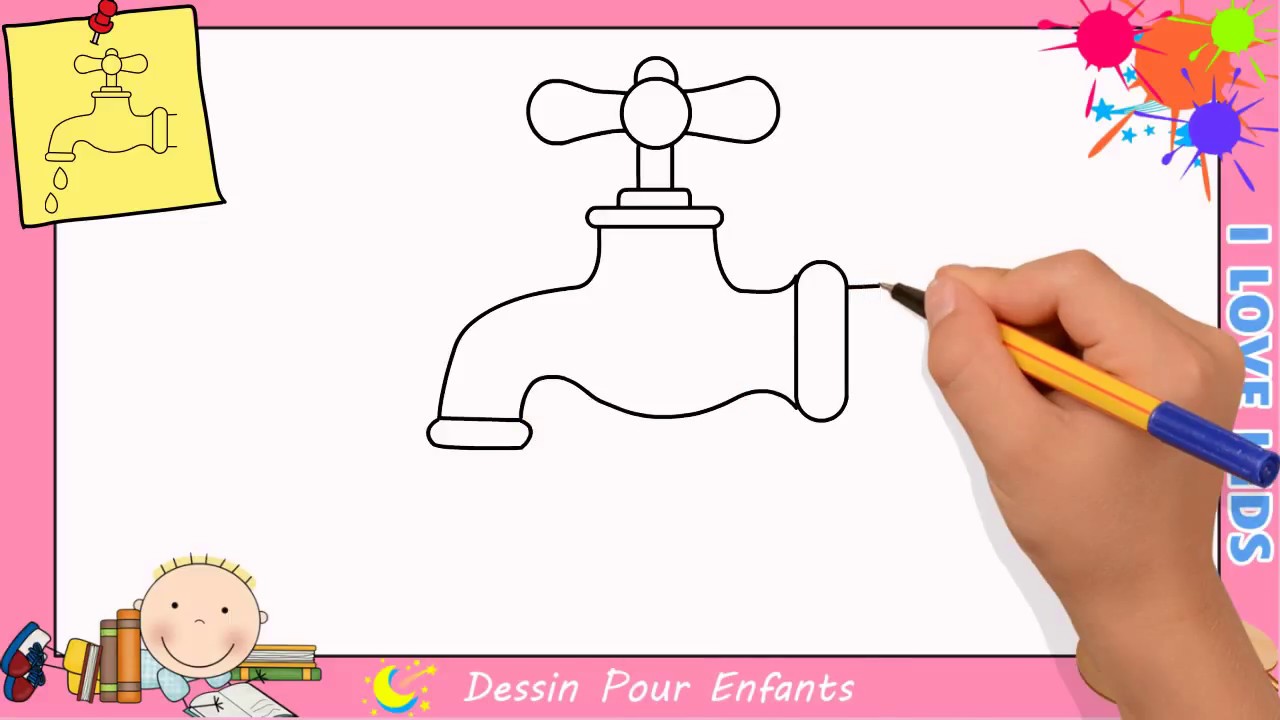 Dessin robinet FACILE - Comment dessiner un robinet FACILEMENT 3