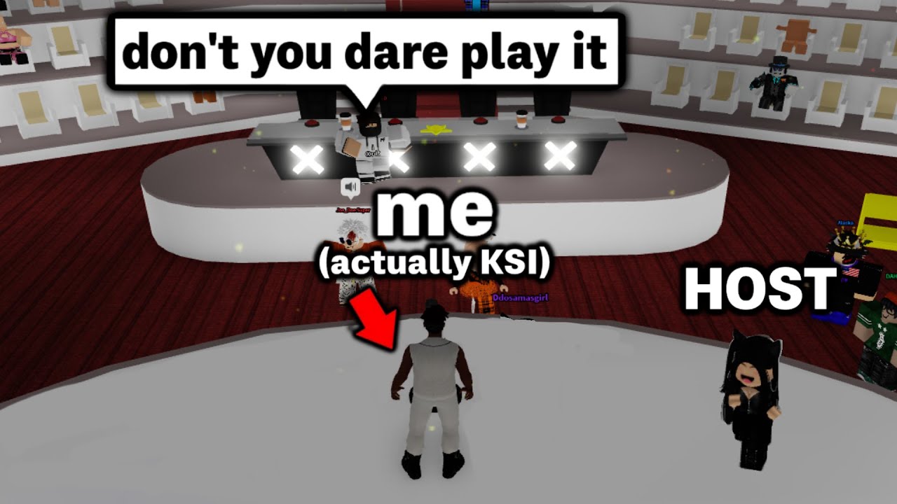 Trolling Judges with Thick of It as KSI in Roblox Talent Show.. 😈