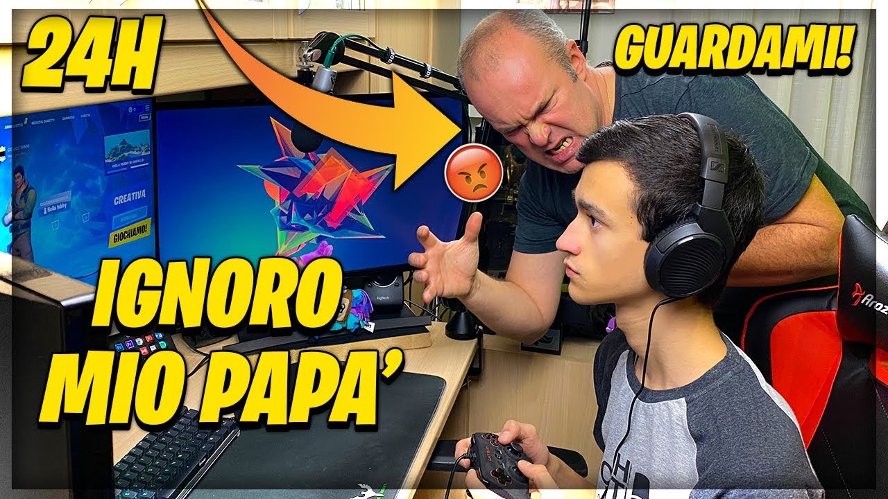Ignoro MIO PAPÀ per 24 ORE e lui SCLERA! PRANK FINITO MALE! 24H CHALLENGE
