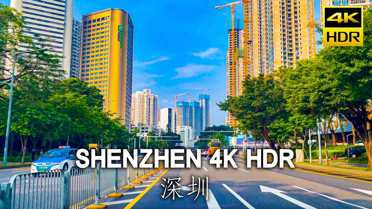 Driving in Shenzhen, China, driving around Shenzhen in the morning peak｜4K HDR