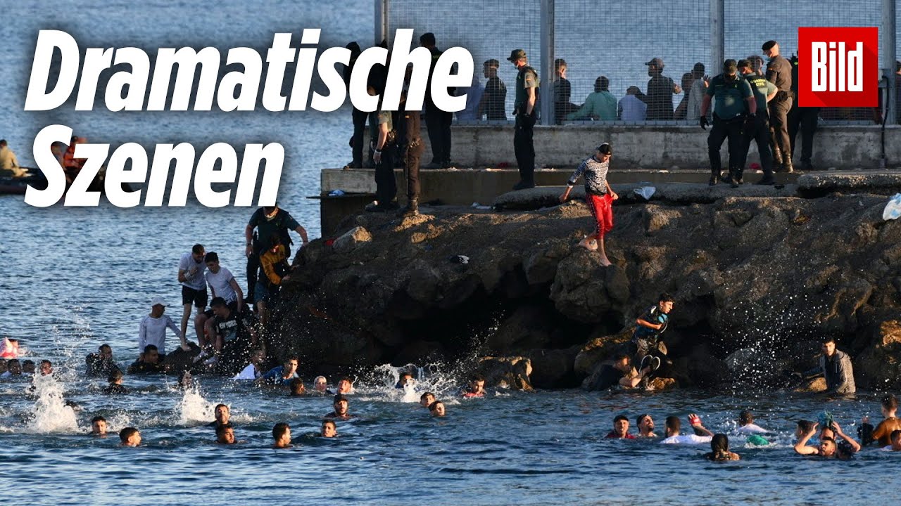 Tausende Migranten schwimmen nach Europa | Ceuta (Spanien)
