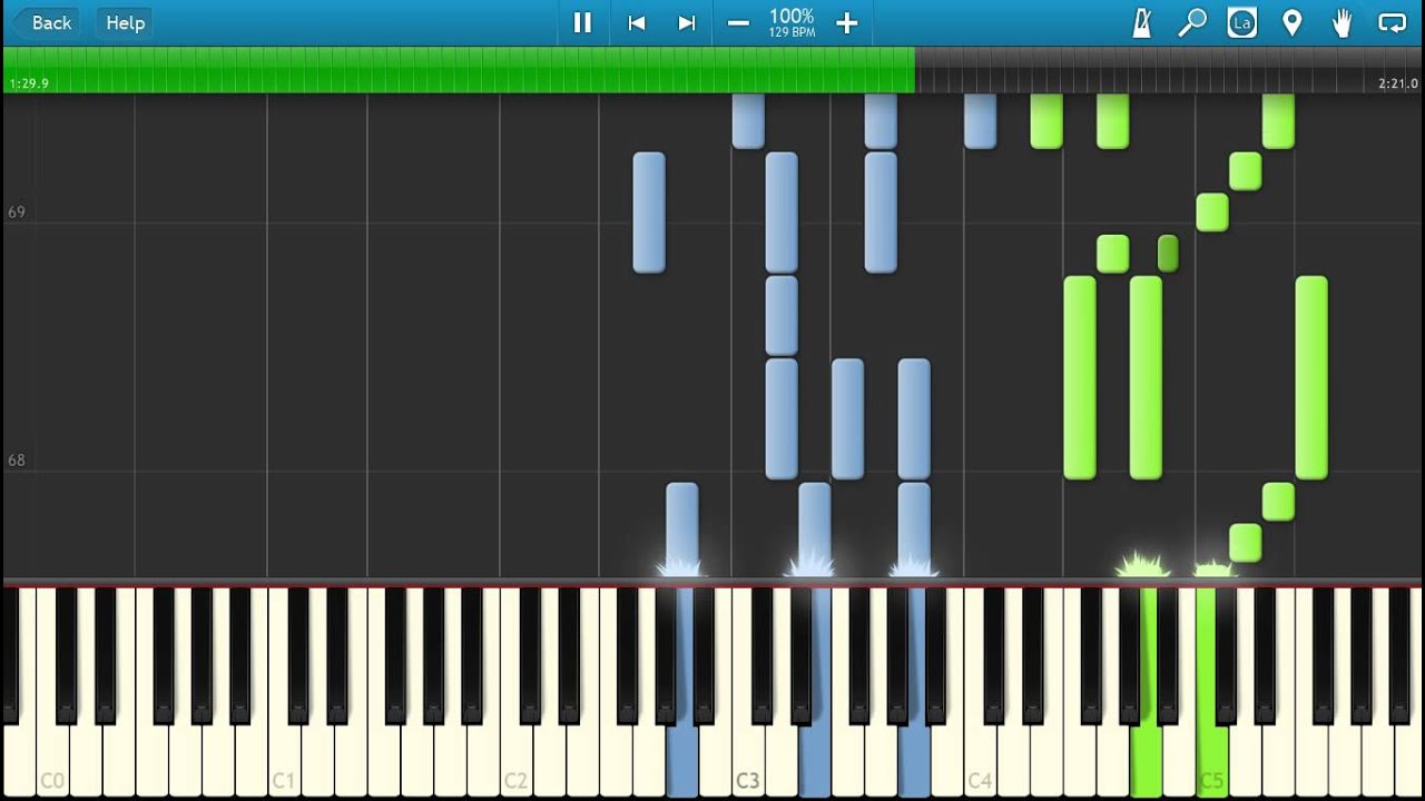 K-ON! - My Love is A Stapler Synthesia Piano Tutorial Midi 100% Speed [HD]