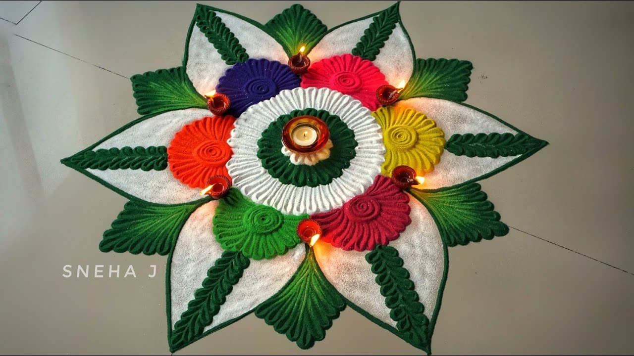 #200 Big Innovative New Rangoli Design | Beautiful Kolam by Sneha J |