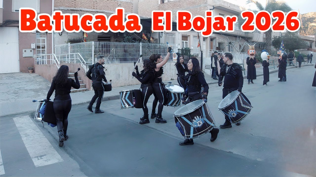 Batucada en el desfile de comparsas de las fiestas de El Bojar 2026 #beniaján #El Bojar #murcia