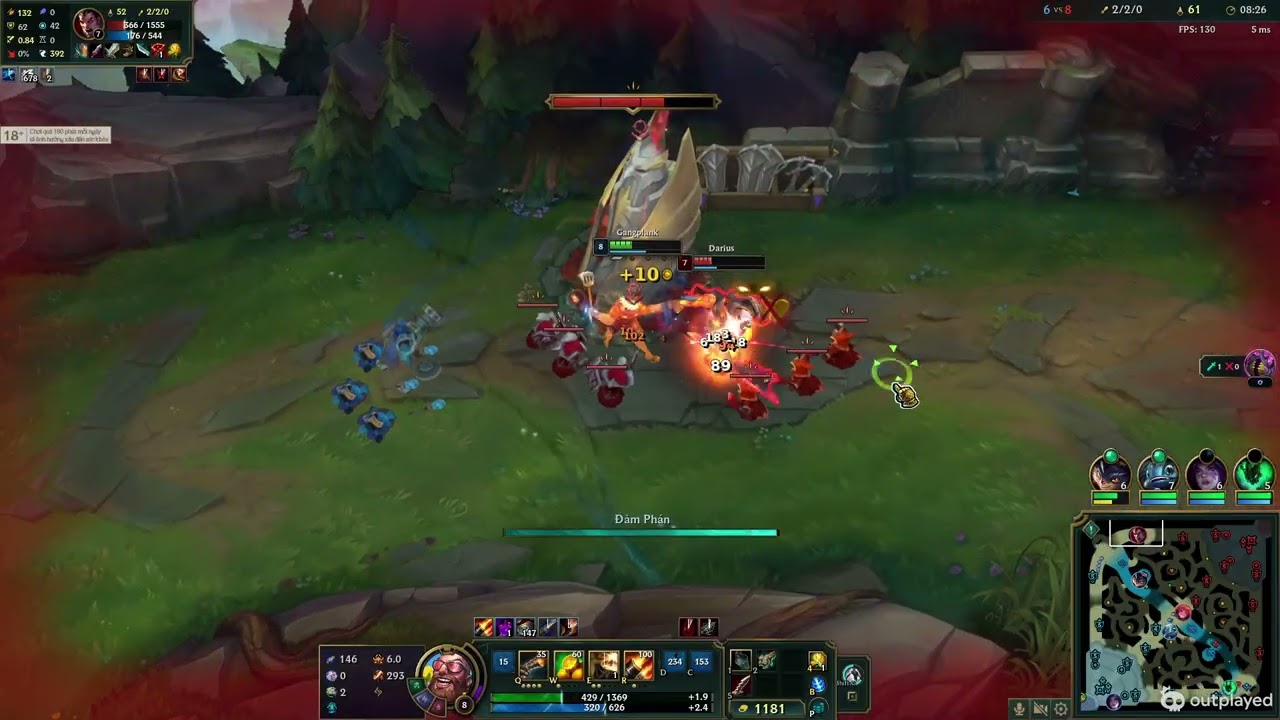 Gangplank vs darius game cực căng