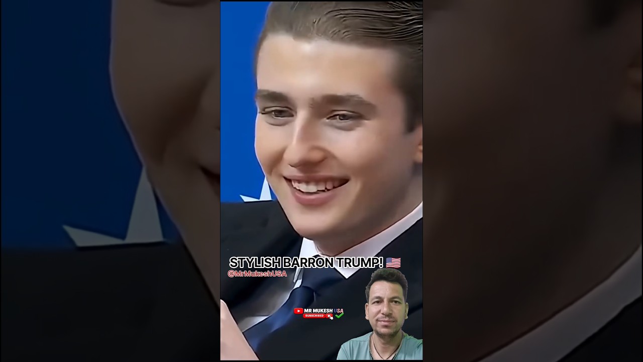 Barron Trump&rsquo;s Smart & Handsome Look! 😍🇺🇸 | Rare Barron Trump Moment #Shorts