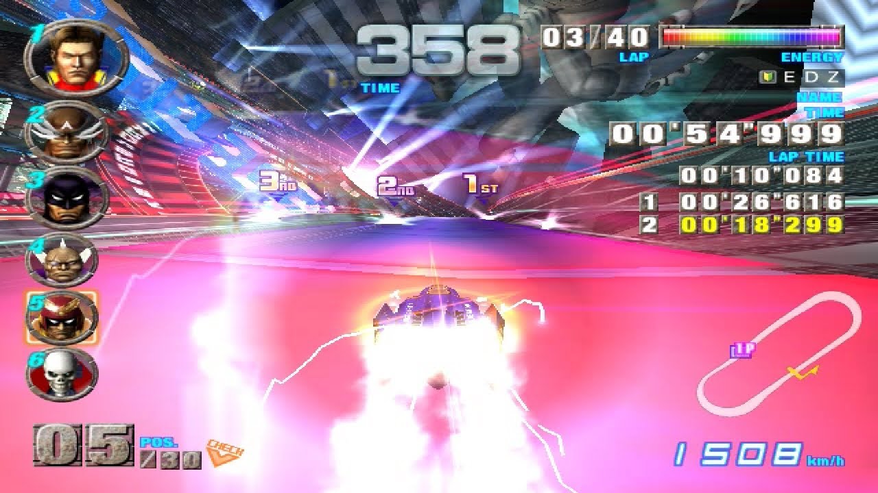 F-Zero AX - Arcade -  Mute City Sonic Oval Course - Blue Falcon - 40 Laps - Full Race