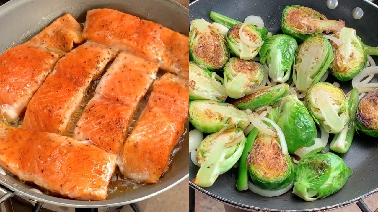 SALMON CON COLES DE BRUSELAS Y ESPARRAGOS (SALUDABLE)