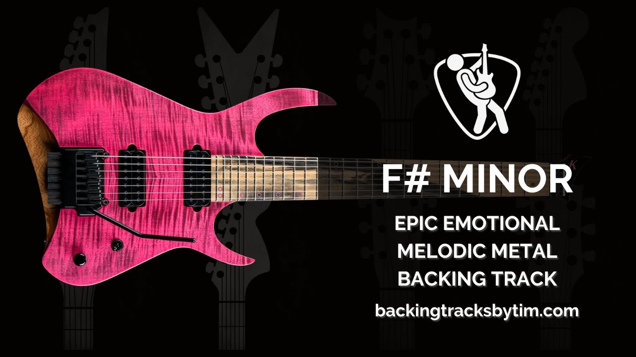 Epic Emotional Melodic Metal Backing Track in F# Minor | 75 BPM