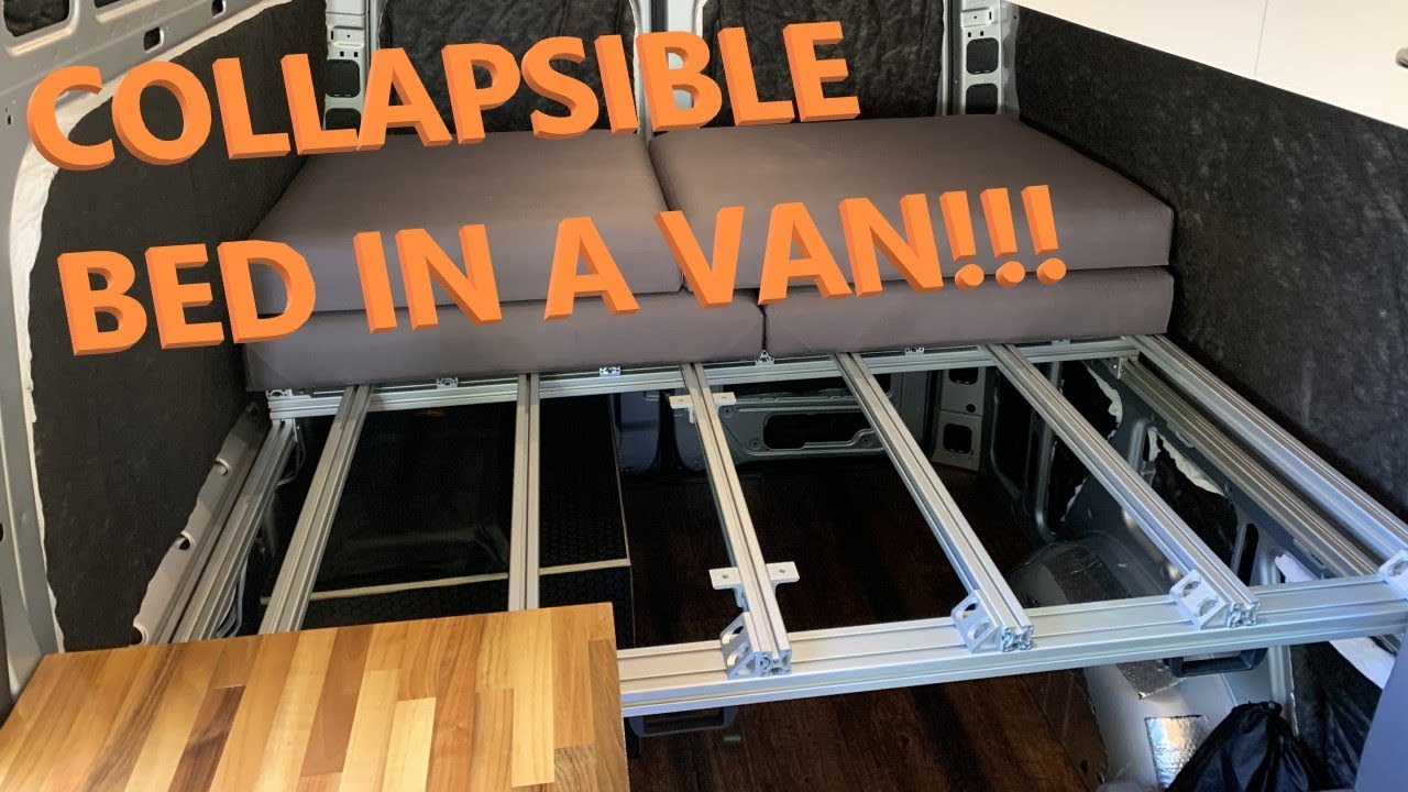 COLLAPSIBLE Bed Frame & Mattress IN A VAN  - Complete Review #vanlife