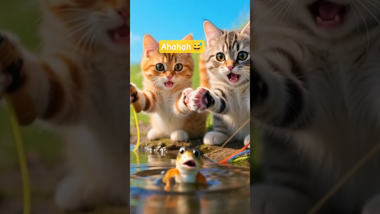 Funny Cats Fishing 