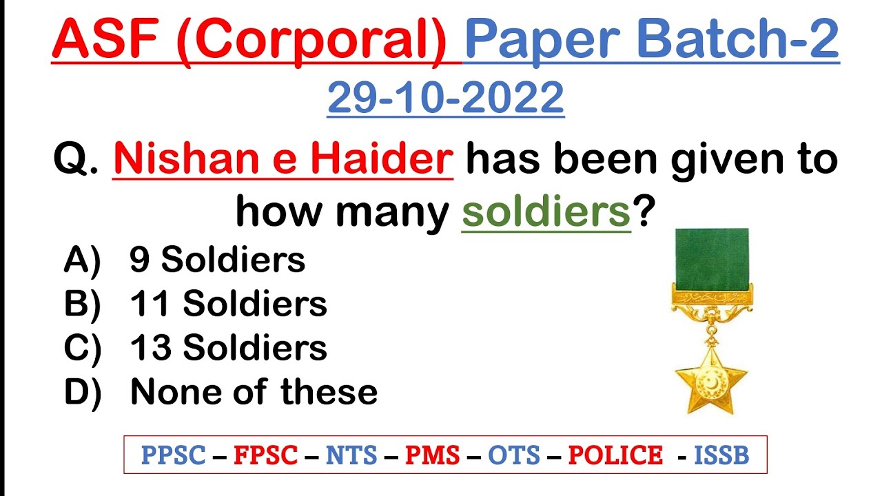 ASF Corporal Solved Paper: 29-10-2022 Batch-2 | today asf corporal complete solved paper 29-10-2022