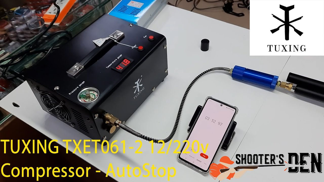 TUXING 12V/220V COMPRESSOR AUTO-STOP - TXET061-2, Fill your PCP and Paintball without any worries