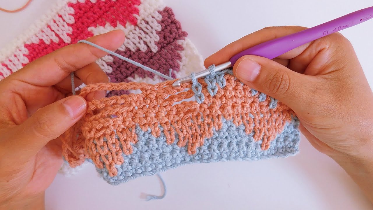 Punto Crochet Guardas en Zig Zag. Nuevo y Fácil Punto Ganchillo.