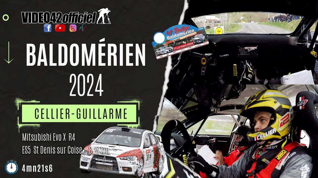 Rallye Baldomérien 2024 - camera embarquée Cellier-Guillarme Mitsubishi Evo X R4 par video42officiel