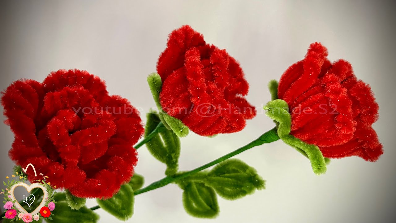 Cách làm hoa Hồng bằng kẽm nhung - How to make a Rose flower ! #hms2