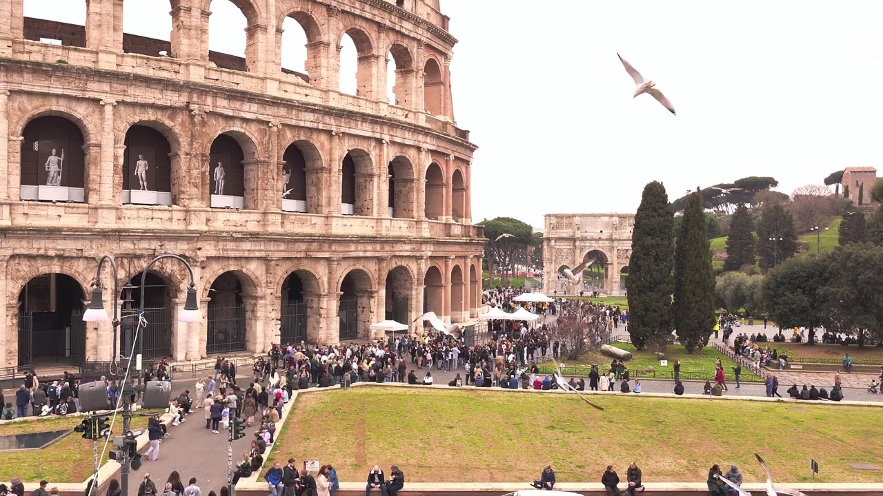 Open Window Colosseum Rome — Noon City Sounds | 1 Hour 4K