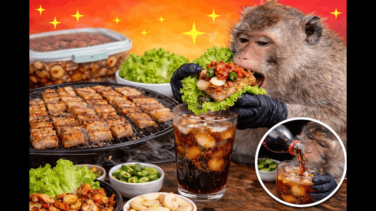 [ASMR] ลิง  | หมูสามชั้นย่างเกาหลี เดือดมาก! กินกับโค้กคือฟินสุด